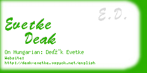 evetke deak business card